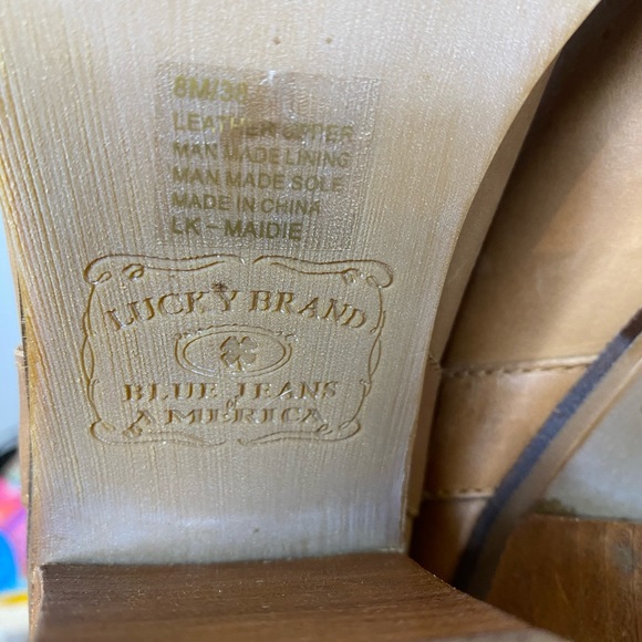 Lucky Brand Maidie tan brown leather knee high smoothed out boots Size 8M - Picture 8 of 8